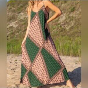 Natural Life Sleeveless Bohemian patchwork maxi dress Ditsy Floral S Cottagecore